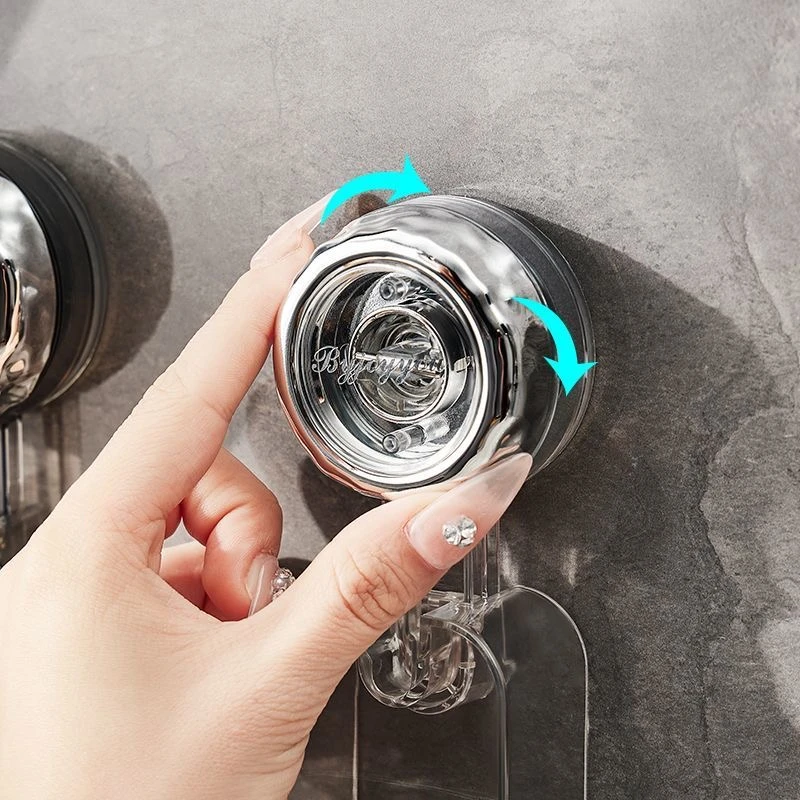 轻奢吸盘水杯牙刷架透明色