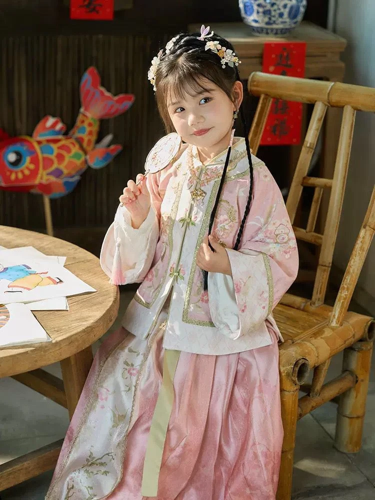 2025春秋新款汉服女童新中式国风格格服马面裙日常套装