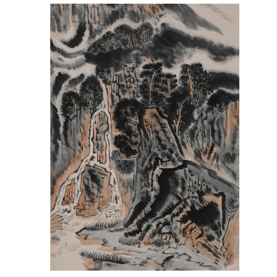 HM8575 山水 67×33cm 纸本镜片 2平尺