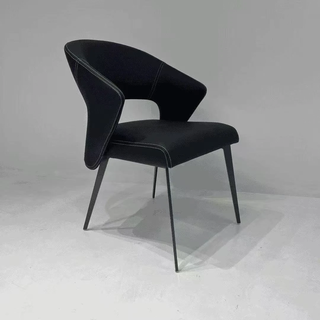 【真皮】意式极简餐椅高级感靠背书桌椅岛台椅子简约现代餐桌椅子