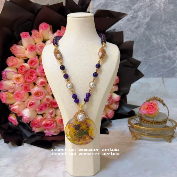 铜合金项链 紫罗兰曼双塔斯系列 满镶洛可搭配2279手工气质时尚