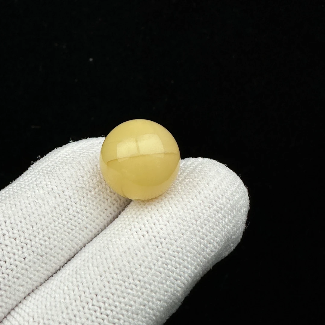 A1099天然原矿俄料蜜蜡 单珠 14.4mm支持复检