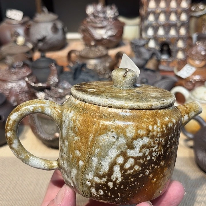 柴烧素烧茶具放漏342摆件