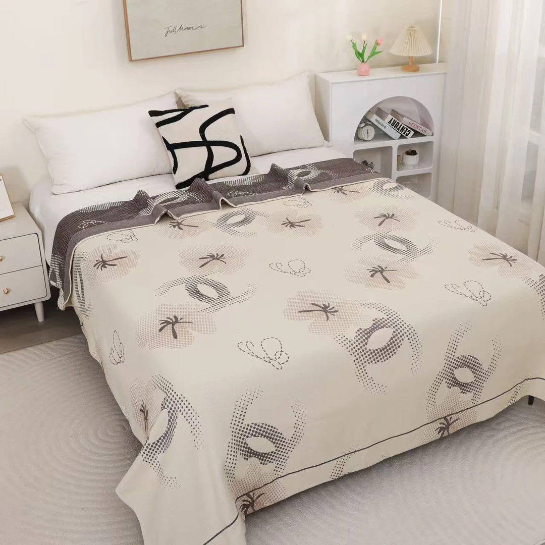 【花卉奈儿】亚麻休闲毯（200*230cm）