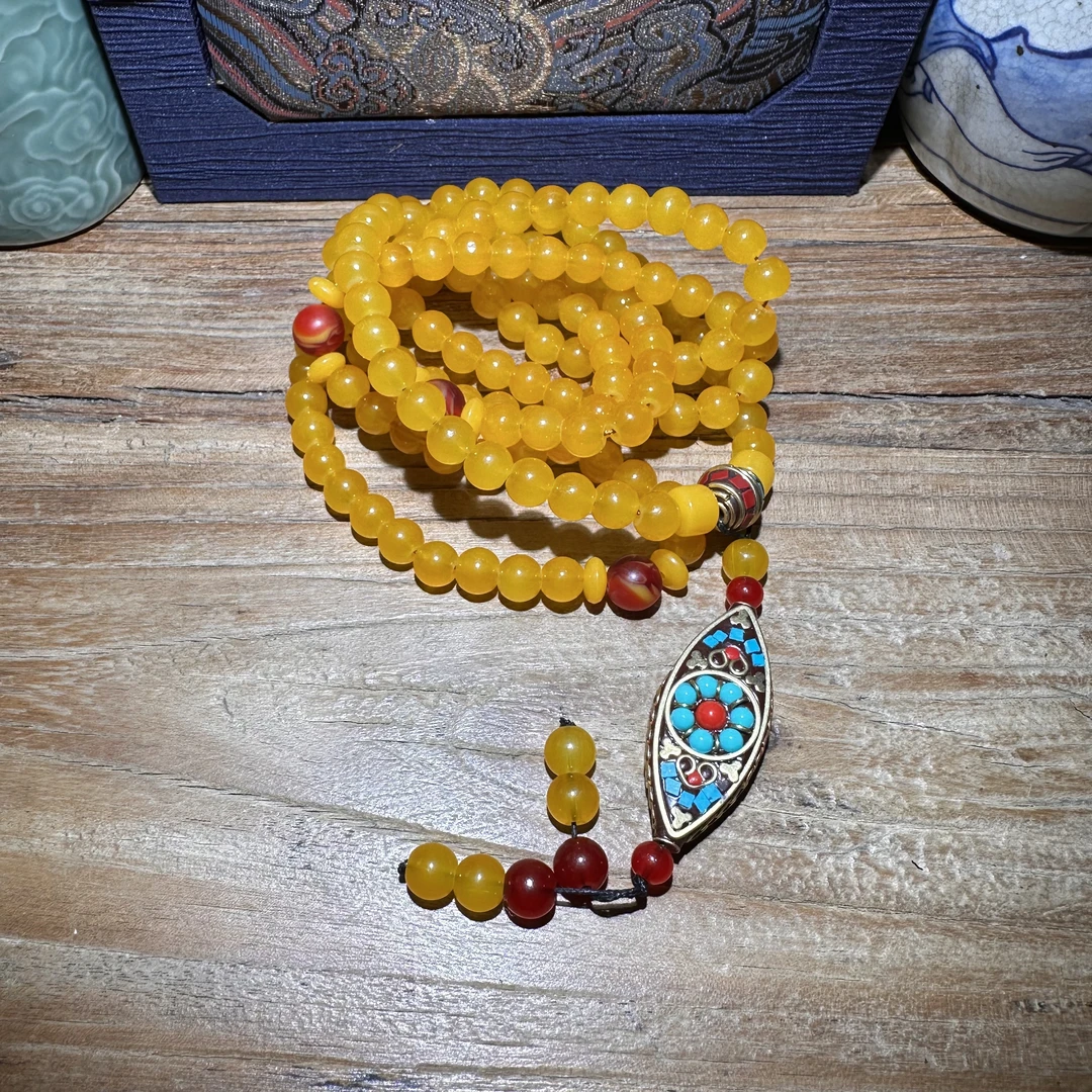 小怡推荐-非金属精品黄毛衣链108  0045