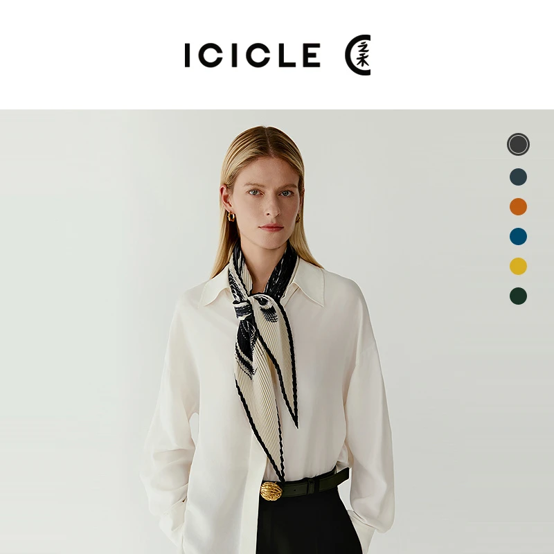 ICICLE之禾斜纹绸丝巾1418