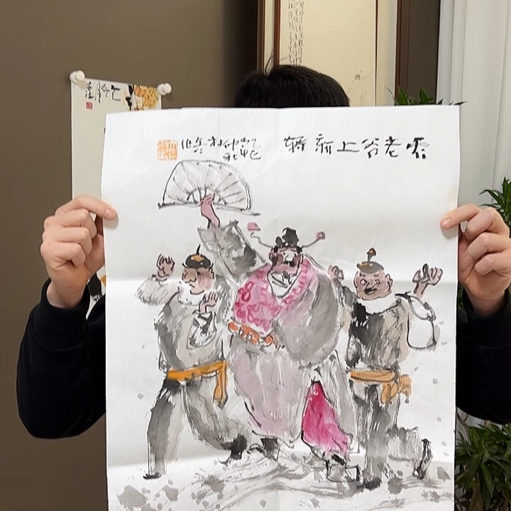 楚***文国画林立仁  手绘原创