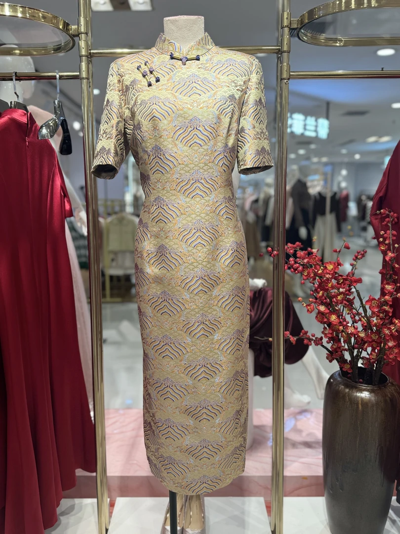 【2025新款】高端喜妈妈婚礼气质礼服锦缎喜婆婆婚宴装