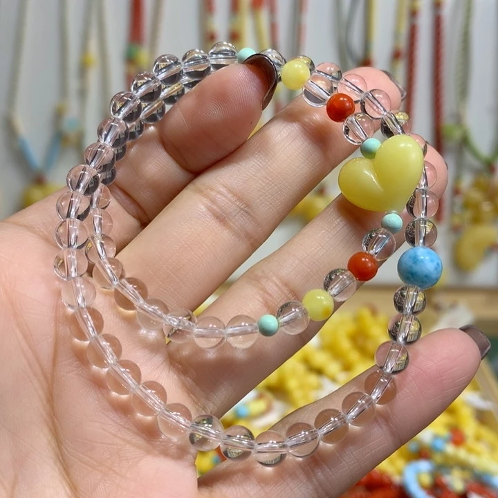 蜜蜡未镶嵌手链5.5mm