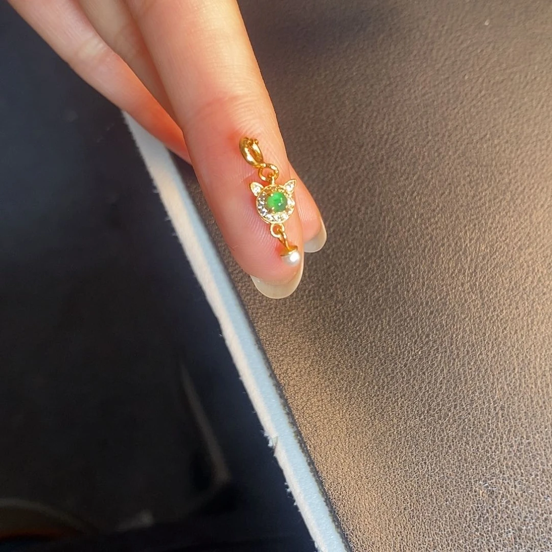 吊坠(不含链)银S925镶嵌翡翠