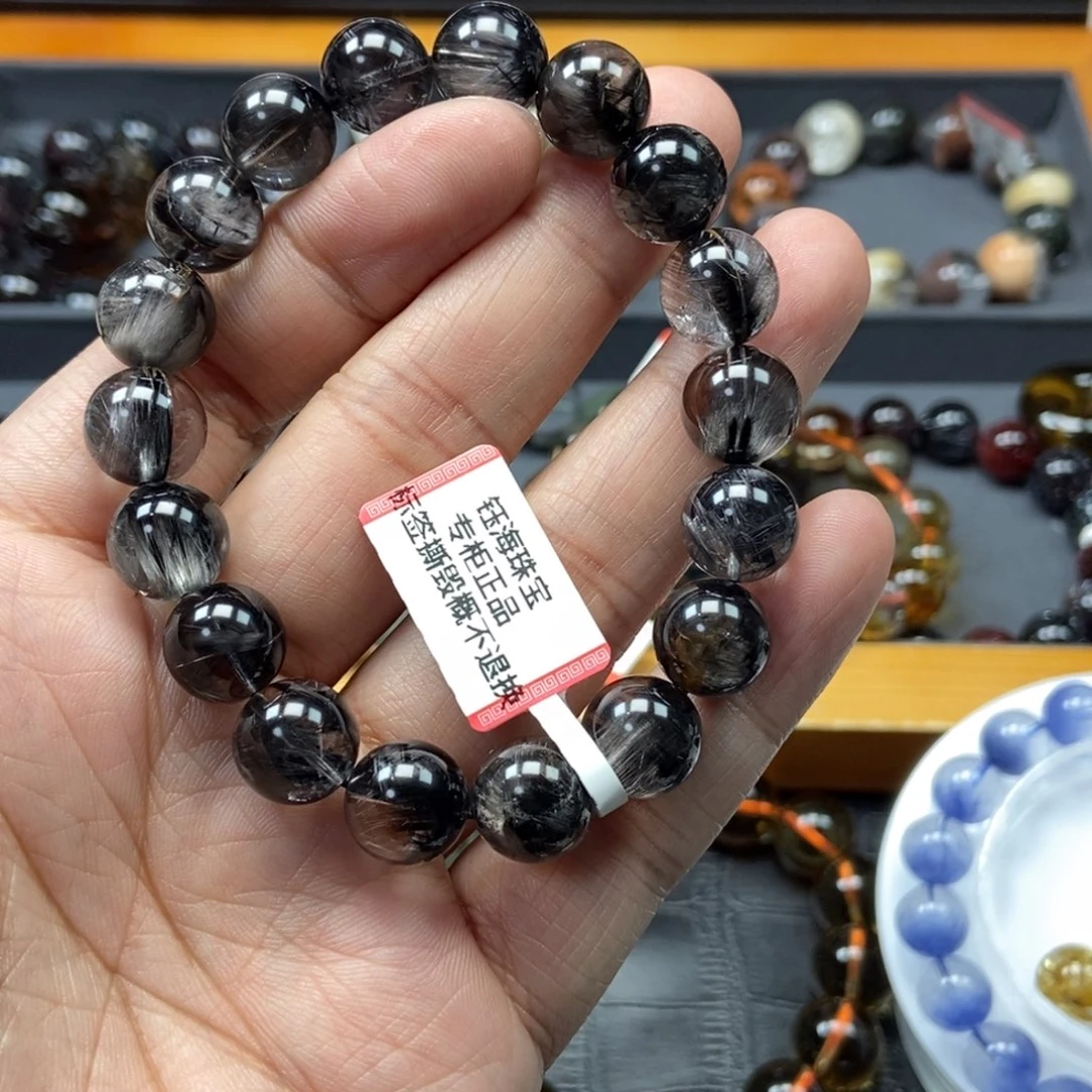 水晶黑银泰手链11.6未镶嵌D****