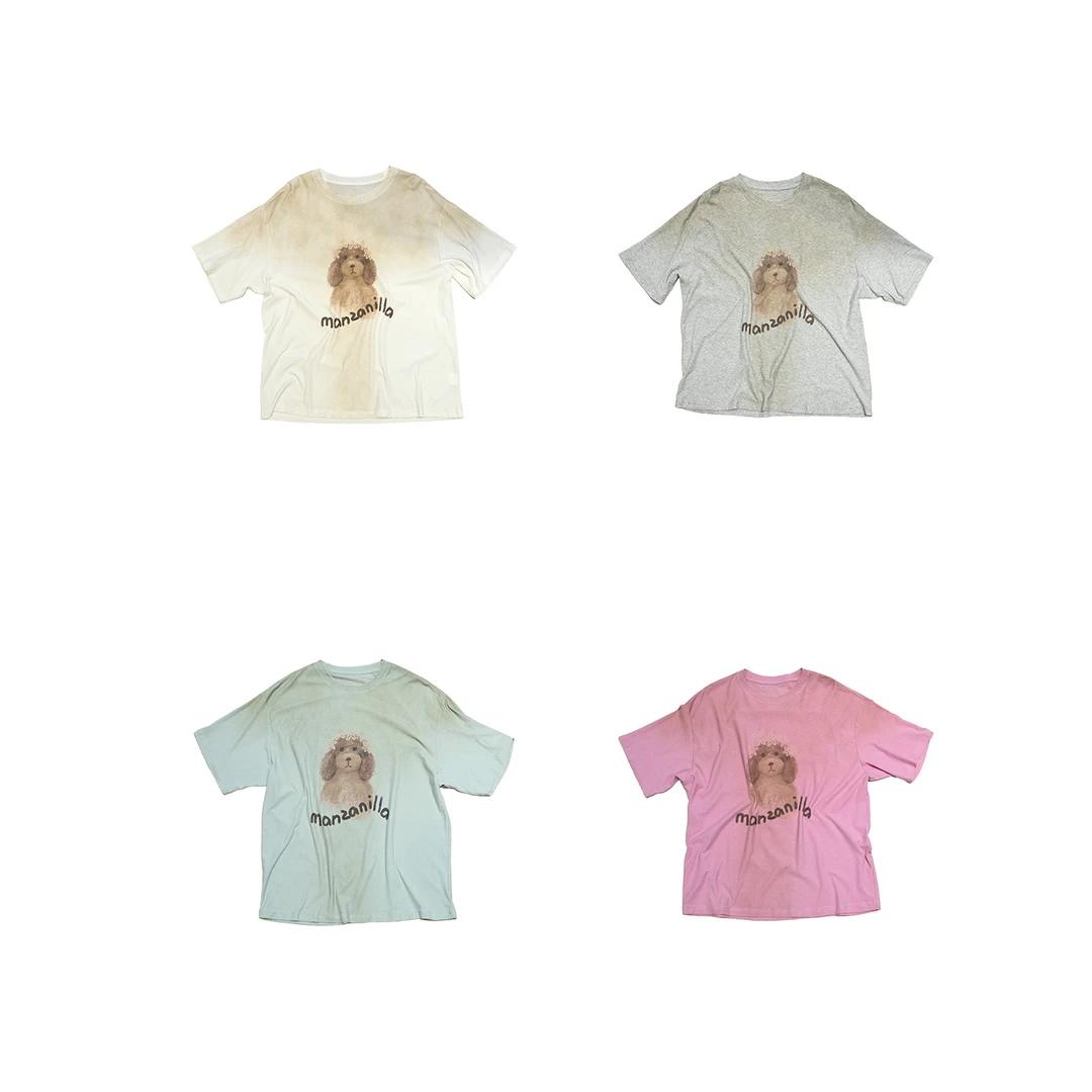 manzanilla设计师品牌 夏日花花小狗短袖T恤 DSC买手店 BY5M32113