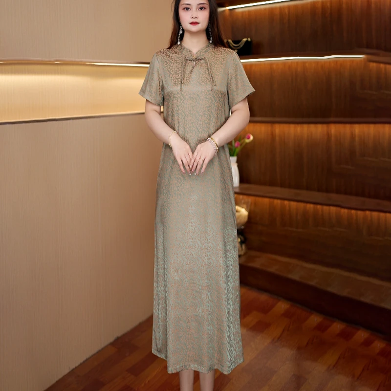 [金旗袍]新款百搭显瘦连衣裙女中长款141