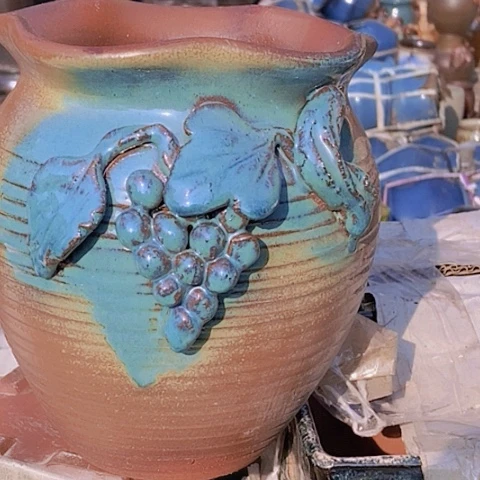 紫砂花盆口16高度19美美