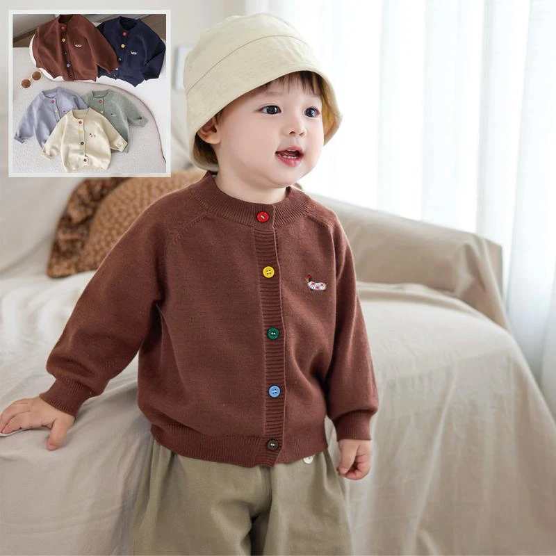 秋冬季儿童针织毛衣宝宝开衫小外套中小童洋气韩版毛线衣男女衣服