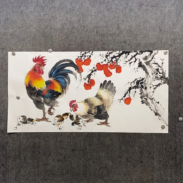 国画张松平国画大公鸡