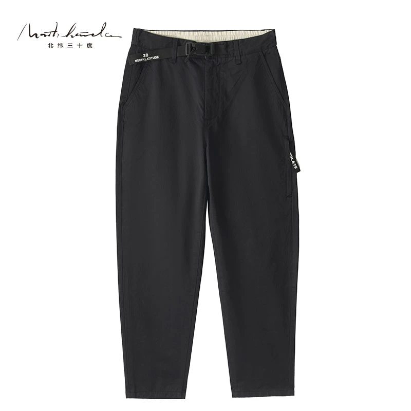 北纬三十度原创设计师品牌男装春秋新品纯棉直筒休闲裤