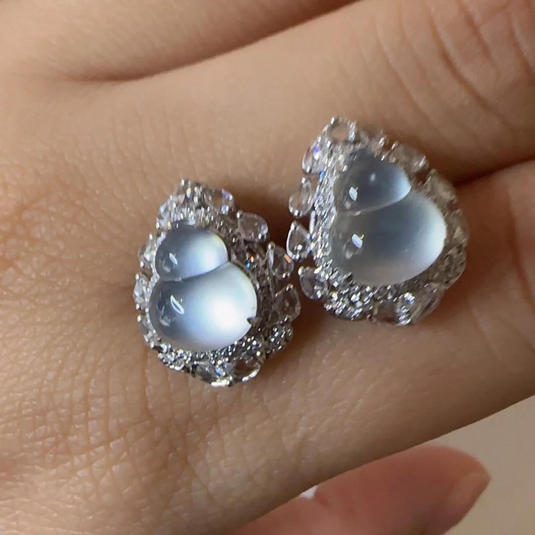 翡翠18K金镶嵌耳饰天然翡翠