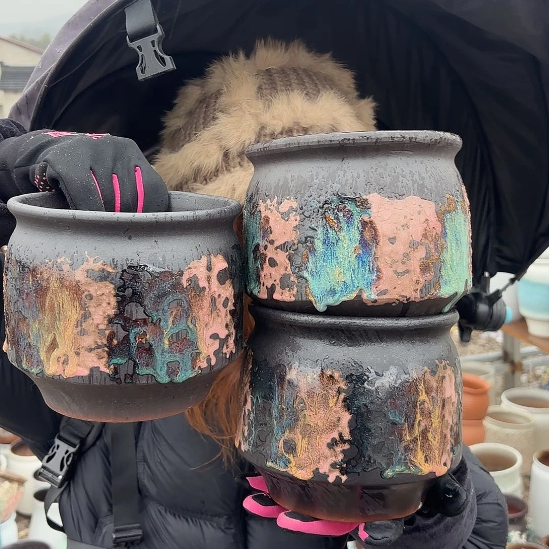 油画三个口径15高15