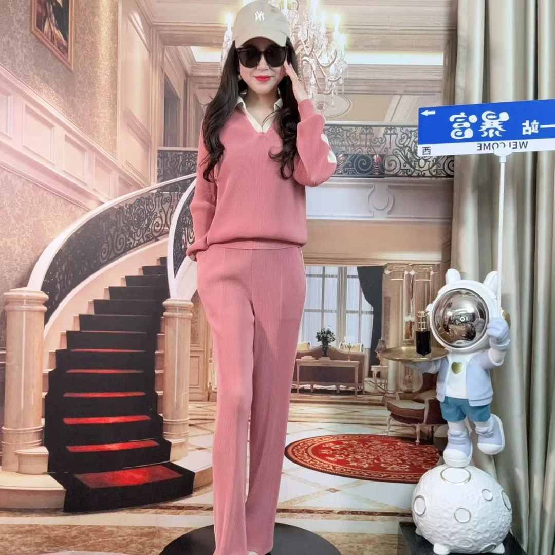 新款三宅褶皱女神休闲时髦套装女款