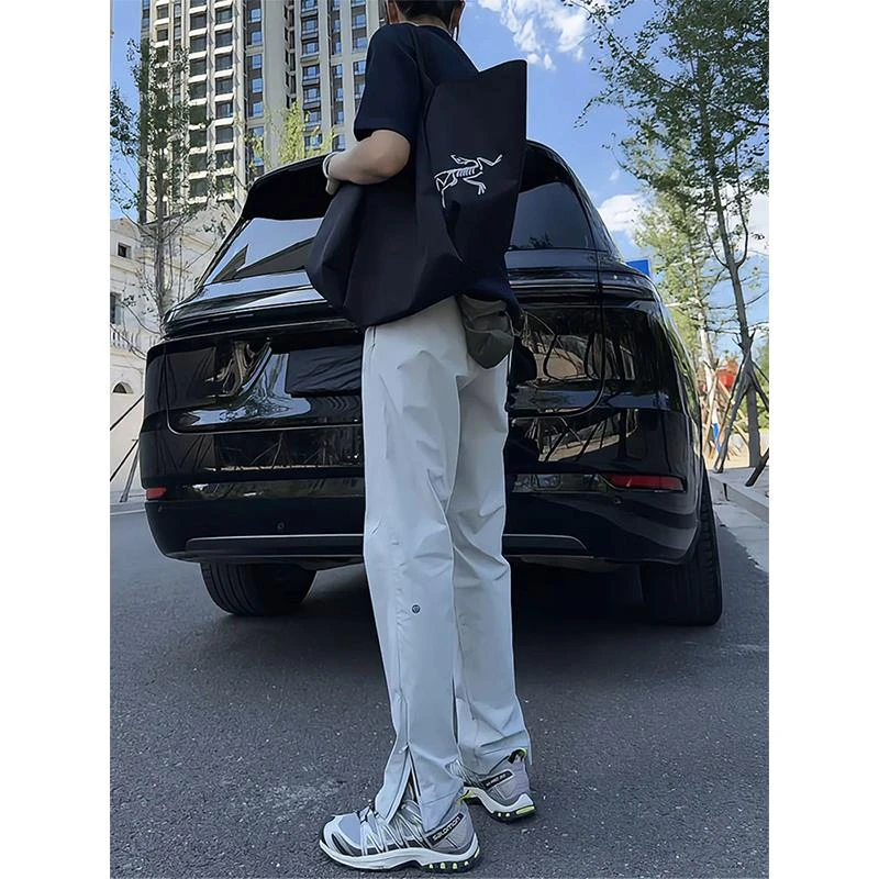 裤脚拉链速干工装裤子男款夏季美式机能防水冲锋裤户外运动登山裤