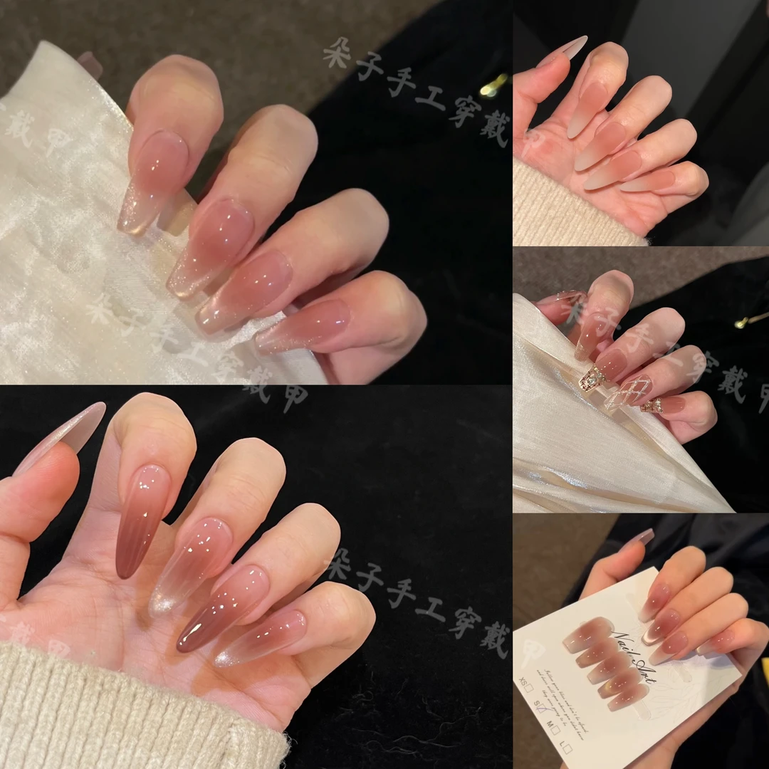 【夕瑶】显白简约纯欲气质手工穿戴甲时尚个性之选