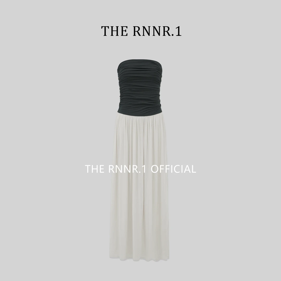 THE RNNR.1优雅气质 抹胸 拼色 连衣裙