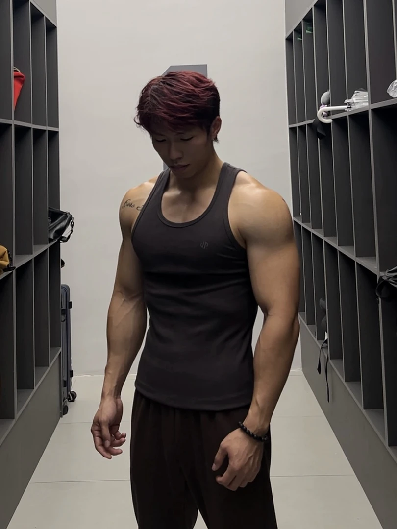 ULTISO本源 美式300g重磅速干螺纹背心印花休闲透气健身运动修身