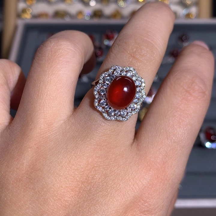 【闪购商品】水晶戒指银S925镶嵌颖戒指