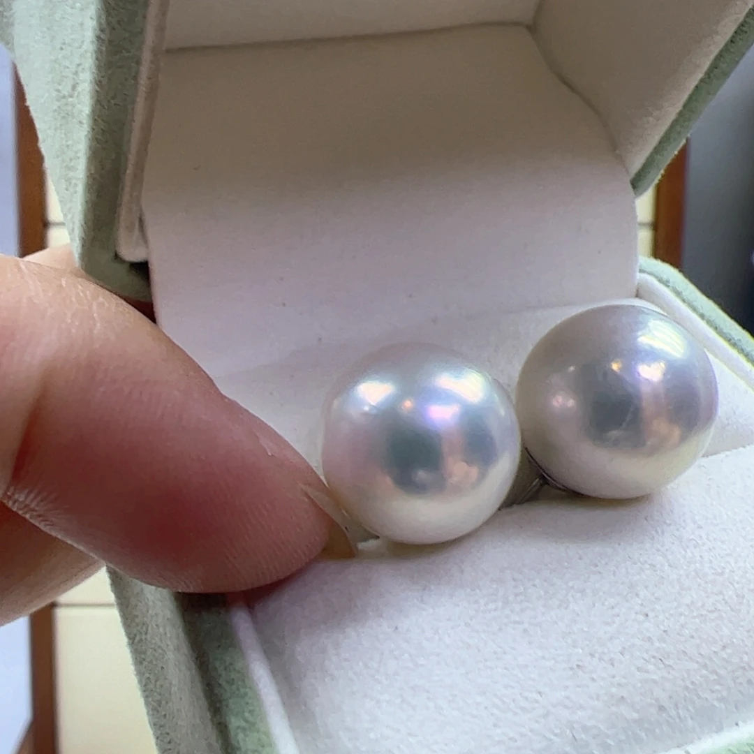 淡水珍珠耳饰银S925镶嵌