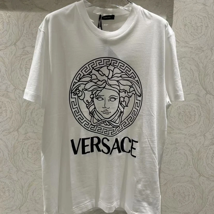 全新未使用 VERSACE/范思哲 美杜莎经典logo字母印花T恤白色