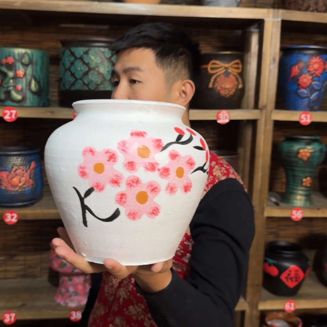 带孔高端浮雕花盆高+口20-15