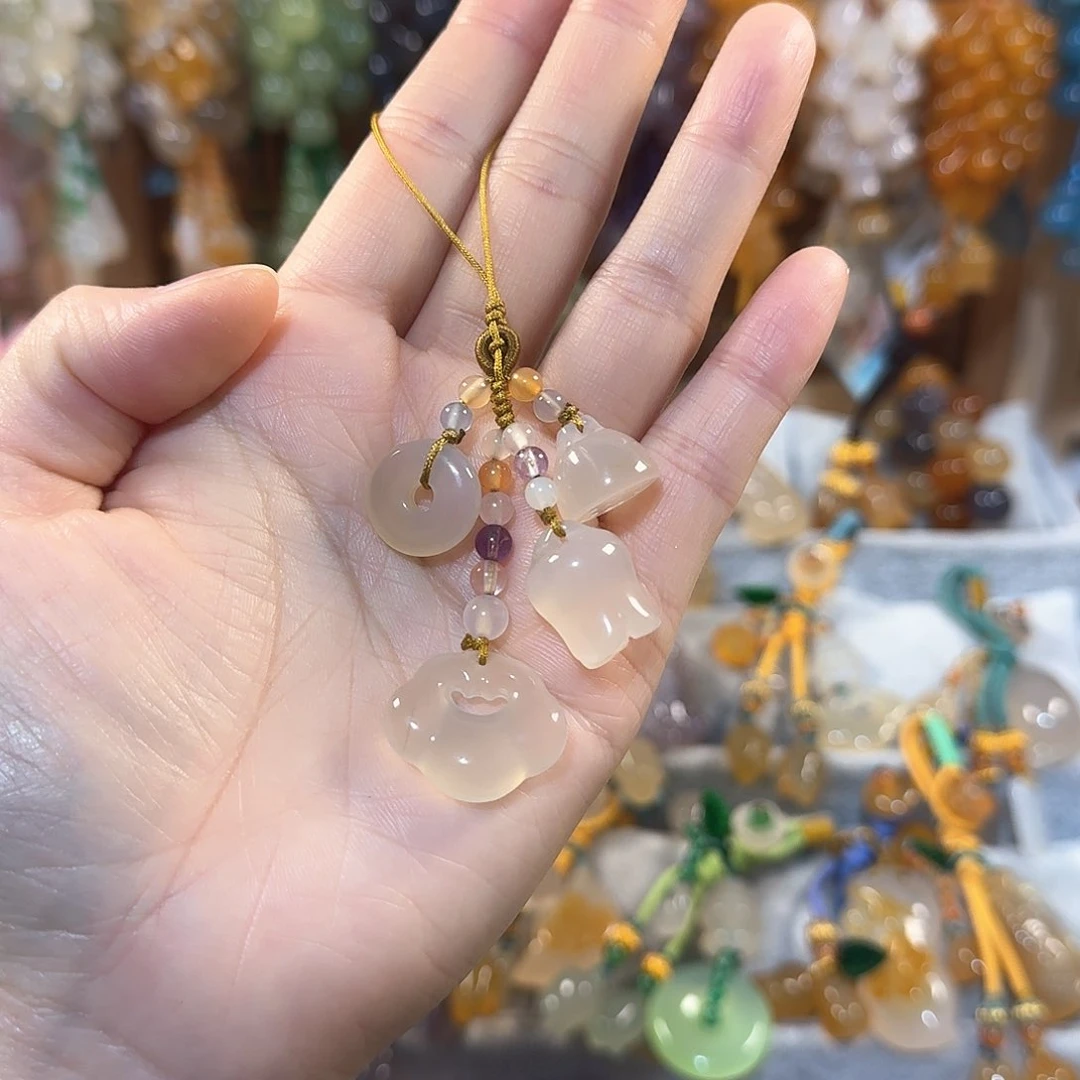 玛瑙/玉髓手机挂件福利款未镶嵌