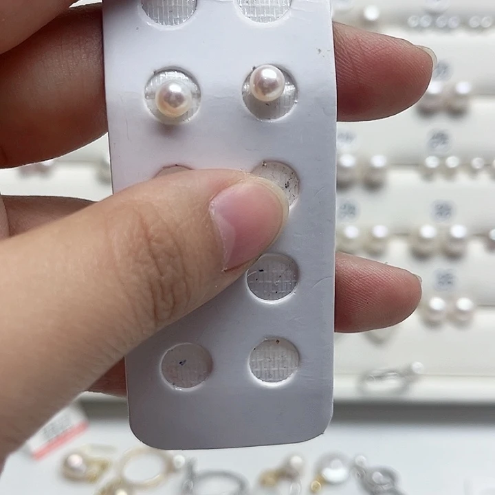 微***合银S925镶嵌耳饰淡水珍珠