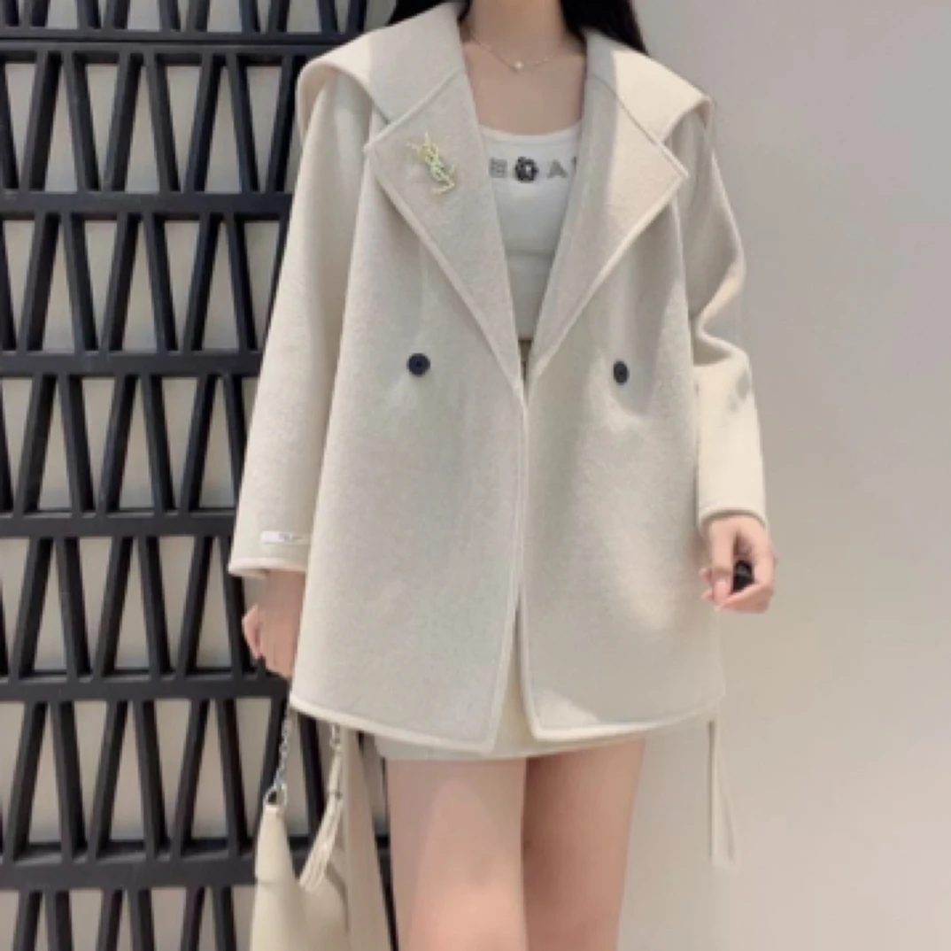 双面绒外套海军领秋冬女大衣