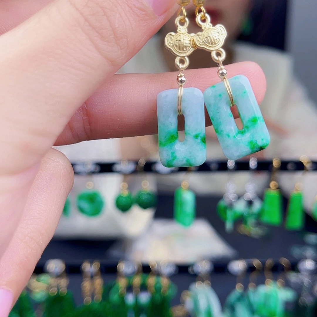 翡翠未镶嵌耳饰饰品