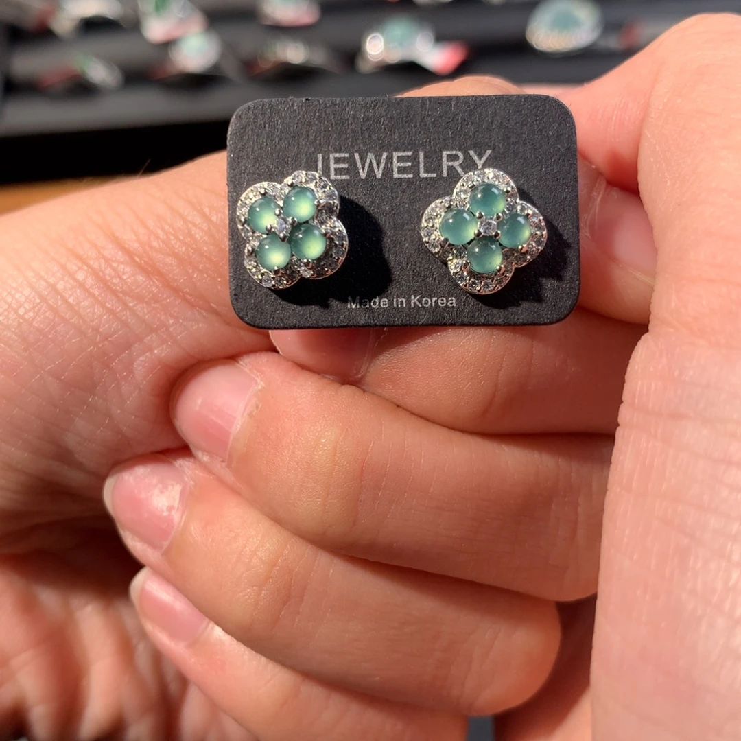 未镶嵌翡翠耳饰耳钉