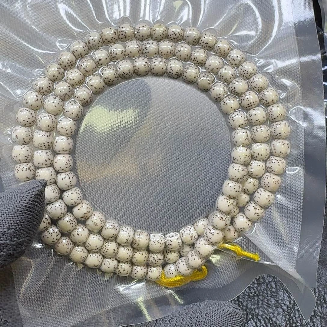 星月菩提手串8*7原生态河豚留白手串