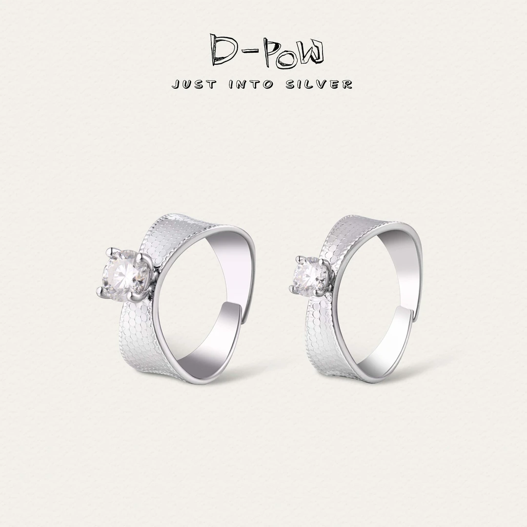 灯小炮 925银合成锆石戒指 【冰鳞莫桑】高定戒指（9301）气质轻奢