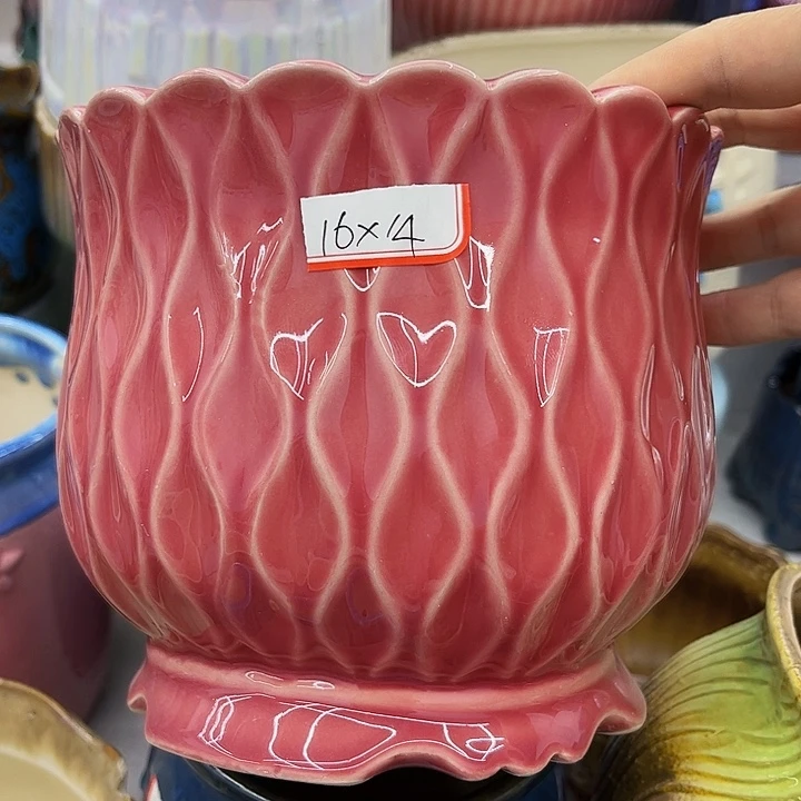 多肉绿植陶瓷花盆9.9包邮，有孔