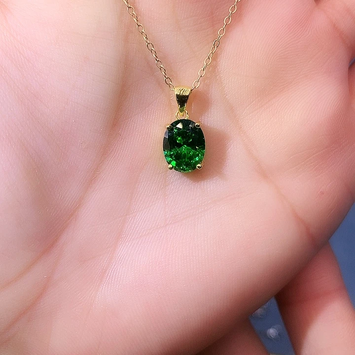 透辉石吊坠银S925镶嵌