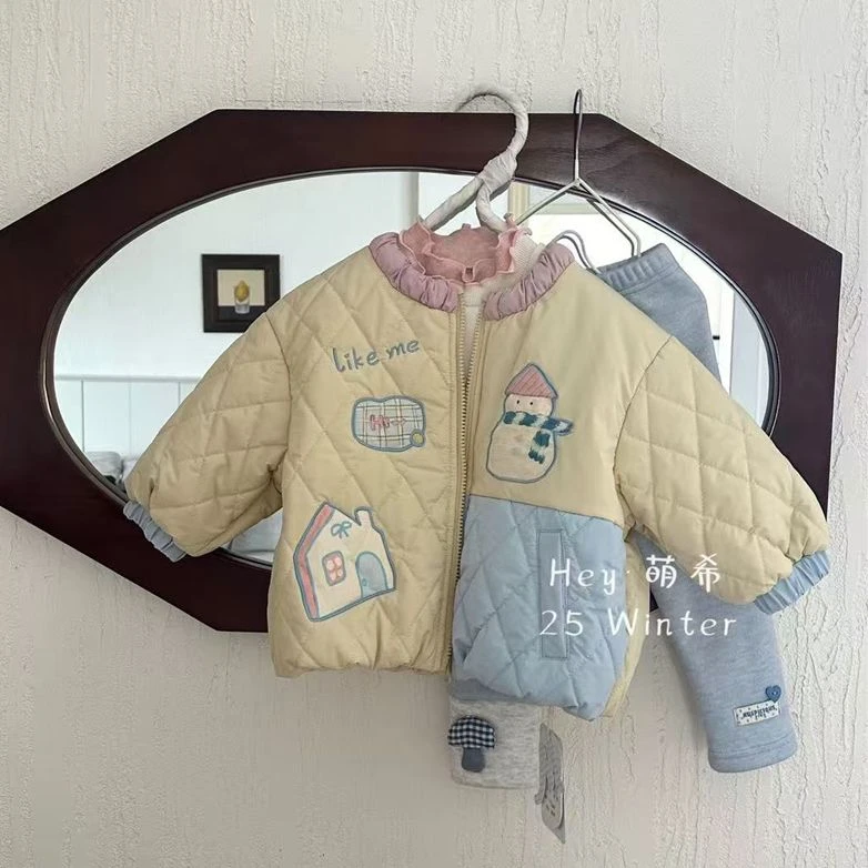 萌希·25冬~韩版小雪人外套M5711（童装汉服）黄色