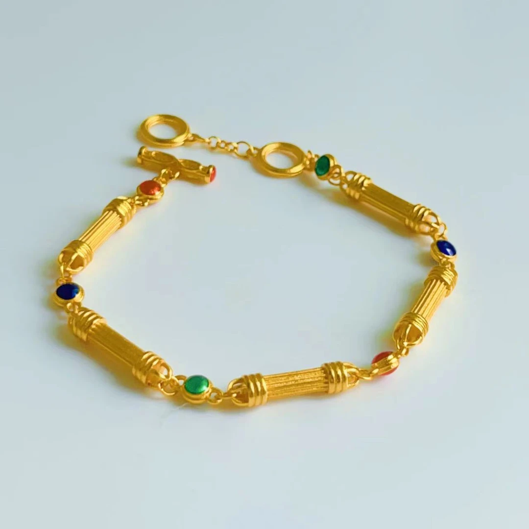 Y-6080   时尚多彩圆柱OT扣手链 + 专柜礼盒