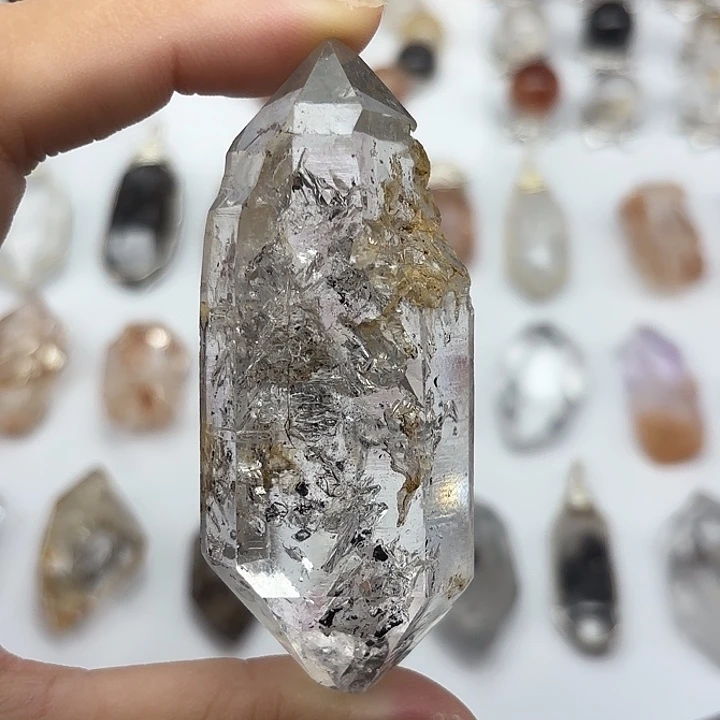 颈饰未镶嵌水晶水胆流沙闪灵钻手握/摆件74mm+