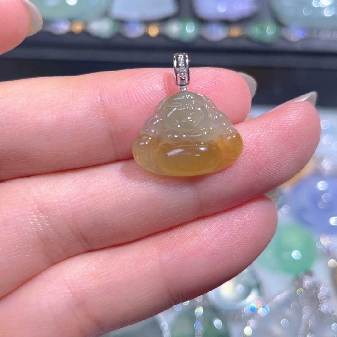 颈饰18K金镶嵌翡翠翡翠