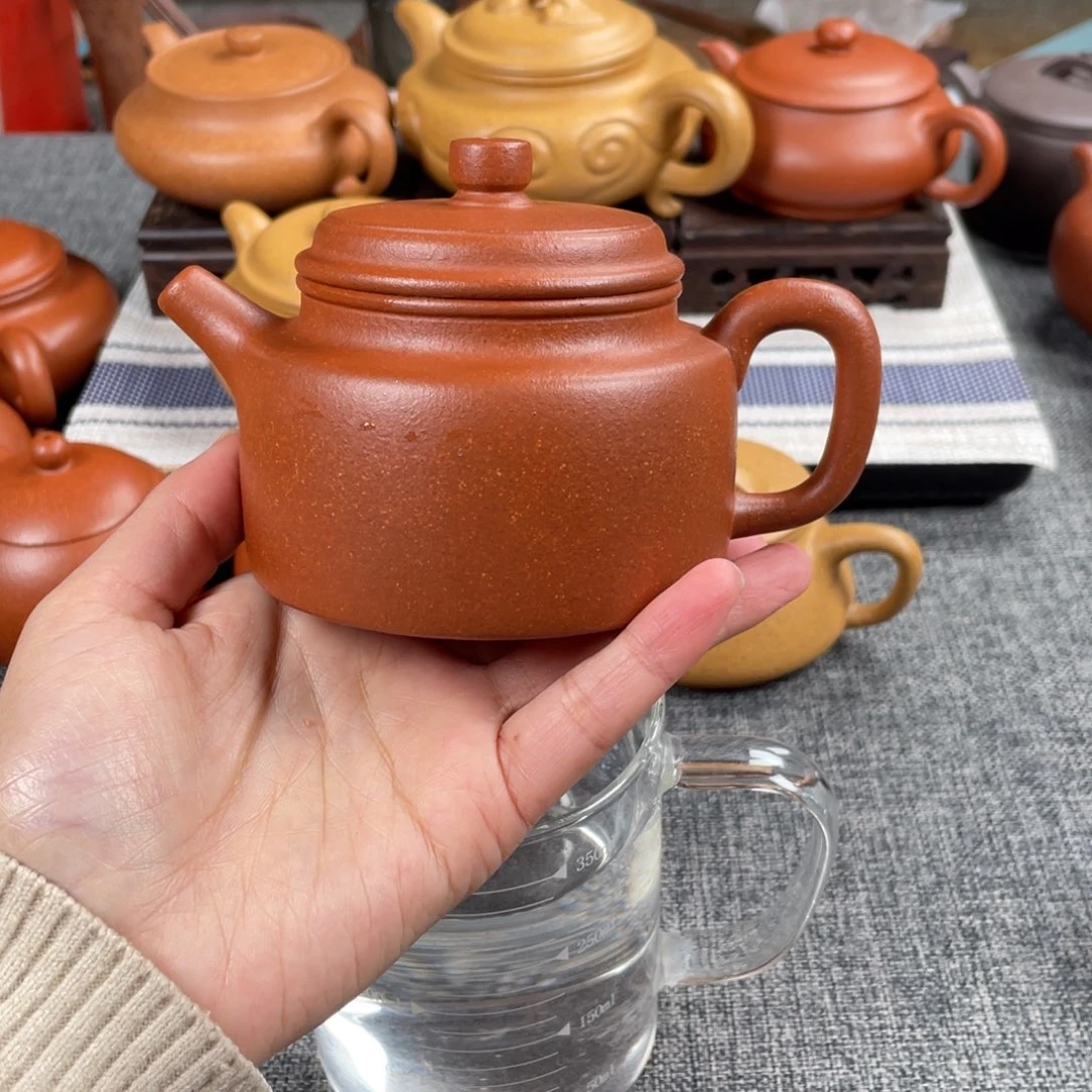 紫砂茶壶40目红降坡210德钟全手