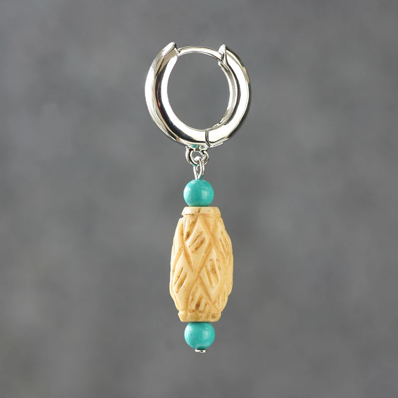 非金属仿水晶耳饰 藏风汉子耳饰中性男女生单只耳坠原创设计耳圈