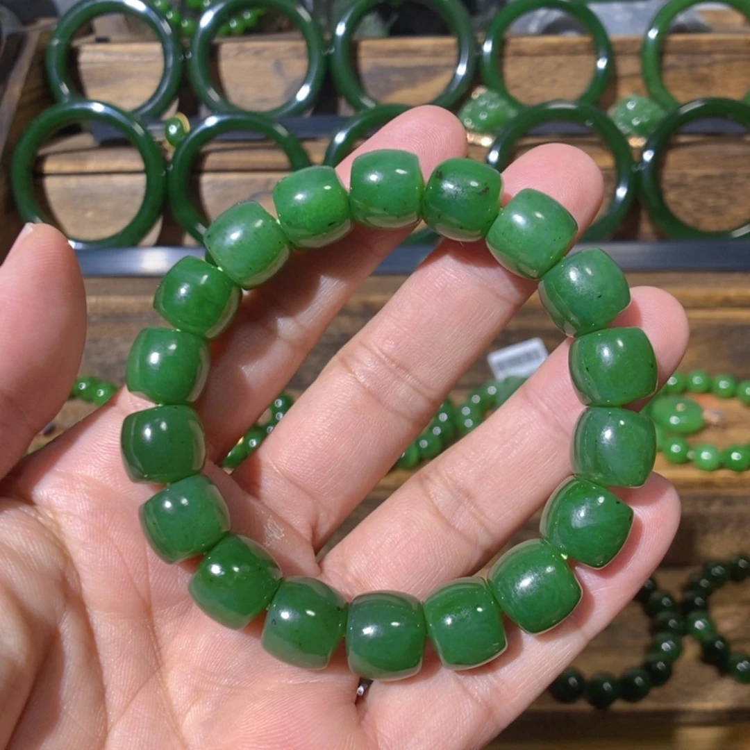 【闪购商品】吊坠(不含链)未镶嵌和田玉加拿大碧玉手串 12