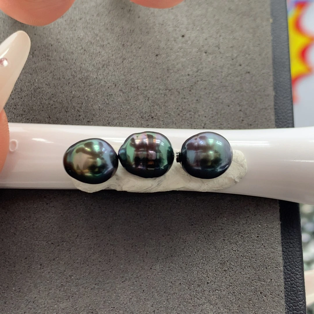 海水珍珠裸珠三珠微笑链