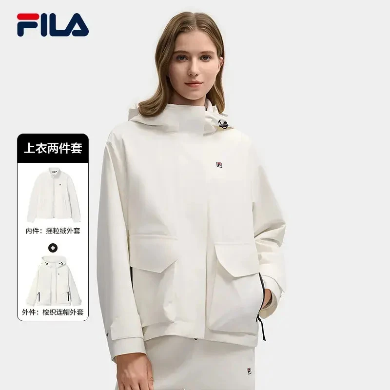 Fila/斐乐女【防风保暖】秋冬新款户外梭织上衣两件套F11W548708F